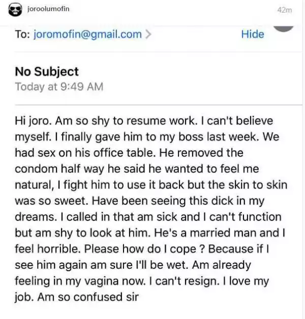 I Finally Had S*x with My Married Boss on His Office Table - Lady Confesses